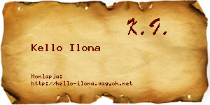 Kello Ilona névjegykártya