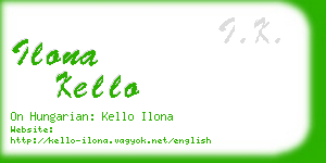 ilona kello business card